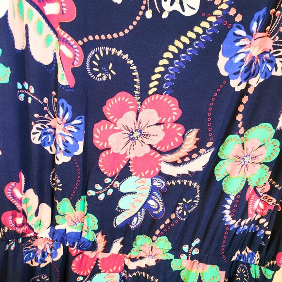 Talbots Navy Blue Floral Paisley Dress | Midi Dress | Size 10 - Picture 7 of 10